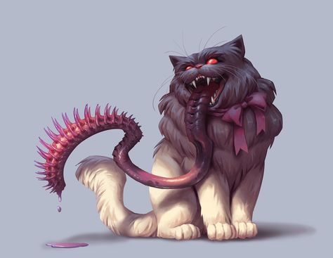 Mimic Creature, Fantasy Cat, Beast Creature, Creature Artwork, Cute Fantasy Creatures, Fantasy Beasts, Creature Drawings, Post Apocalypse, Fantasy Monster