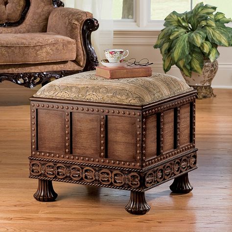 Medieval Decor, Gothic Furniture, Design Toscano, Classic Furniture, Home Office Furniture, Storage Ottoman, Interior Design Projects, Cool Furniture, Home Furnishings