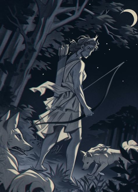 Artemis Aesthetic, June Illustration, Artemis Art, Hunter Of Artemis, Goddess Of The Hunt, Artemis Goddess, Apollo And Artemis, Greek Pantheon, Greek Gods And Goddesses