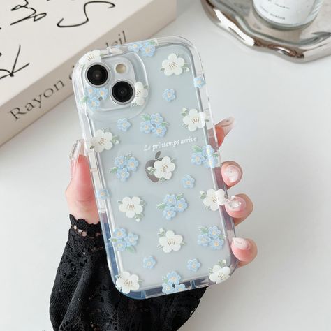 PRICES MAY VARY. 💐【ONLY for iPhone 14】Case ONLY designed for iPhone 14 6.1 inches,support wireless charging, please check your phone model carefully before ordering. Any questions,contact us! 💐【Cute iPhone 14 Flower Phone Case】Vivid floral patterns decorate the iPhone 14 case, making it as pleasant as being in a spring garden. Transparent back design shows your unique taste while keeping the original color of the phone. 💐【Upgraded Drop & Anti-scratch Function】The iPhone 14 phone case with thi Unique Phone Case Design, Iphone 13 Accessories, Iphone 13 Mini Phone Case, Phone Case For Blue Phone, Cute Summer Phone Cases, I Phone 11 Cases, Cute Clear Phone Cases, Cute Iphone 12 Cases, Cute Iphone 13 Cases