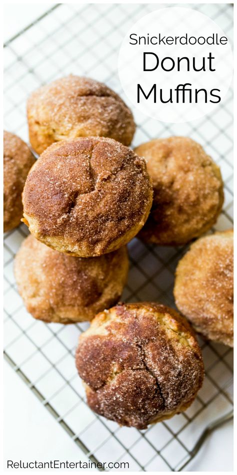 Snickerdoodle Donut Muffins are a soft, cake-like muffin recipe that tastes like donuts. They have a crunchy cinnamon sugar topping, and are easy to freeze! Donut Muffins Recipe, Snickerdoodle Muffins, Soft Cake, Donut Muffins, Fabulous Cakes, Sugar Donut, Cinnamon Sugar Donuts, The Best Breakfast, Muffin Recipe