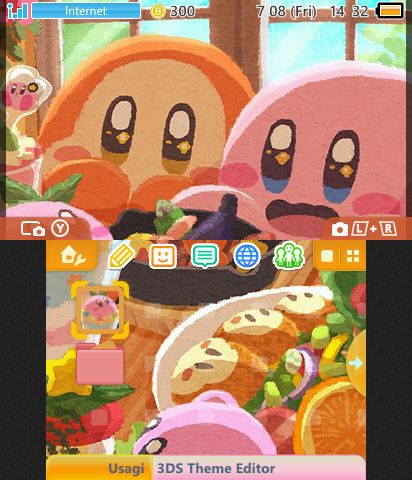 Kirby Cafe Summer 2022 | Theme Plaza Kirby Summer, 3ds Themes, Kirby Cafe, Custom Folders, Folder Icon, Cute Animal Drawings Kawaii, Collage Wall, Art Collage Wall, Nintendo 3ds