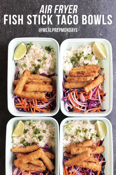 Fish Stick Lunch Ideas, Fish Stick Meal Ideas, Fish Stick Taco, Fish Stick Dinner Ideas, Fish Stick Tacos, Battered Fish Tacos, Air Fried Fish, Taco Meal, Taco Bowl Recipe