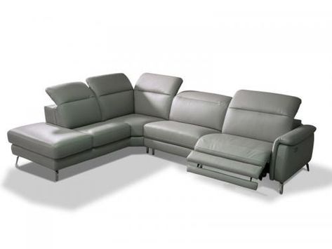 Kudos-Furniture SSOX003 Modern Sectional Leather Sofa (Grey) Sectional Leather Sofa, Display Cabinet Modern, Modern Leather Sectional, Stressless Recliner, Bar Table And Stools, Sectional Sofas Living Room, Modern Console Tables, Modern Furniture Stores, Home Theater Seating