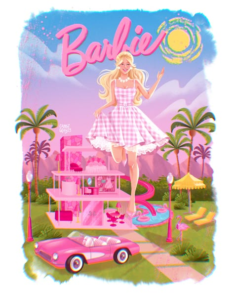 Barbie movie poster | Behance Barbie Movie Poster, Barbie Illustration, Lifestyle Editorial, Portrait Retouch, Drawing Procreate, Digital Art Drawing, Barbie Paper Dolls, Frame By Frame Animation, Pink October