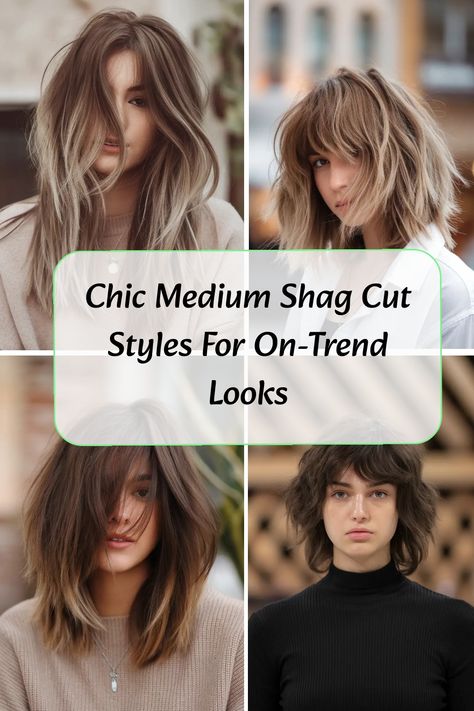 Discover the versatility and effortless chic of medium shag haircuts! Whether you're going for a relaxed boho vibe or a modern edgy look, these medium shaggy hairstyles are perfect for adding texture and movement to your hair. Embrace the laid-back coolness of a medium shag cut with layers that frame your face beautifully. Find your new go-to hairstyle by exploring different styling options and make a bold statement with your hair. Modern Day Shag Haircut, Medium Shag Cut, Medium Shaggy Hairstyles, Shaggy Hairstyles, Medium Shag, Shag Cut, Modern Shag, Medium Shag Haircuts, Shag Haircuts