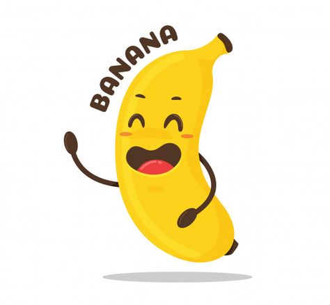 Banana Cartoon Cute, Leaf Character, Banana Cartoon, Banana Wallpaper, Cartoon Banana, Twitch Streaming Setup, Chip Packaging, Banana Sticker, Banana Pops