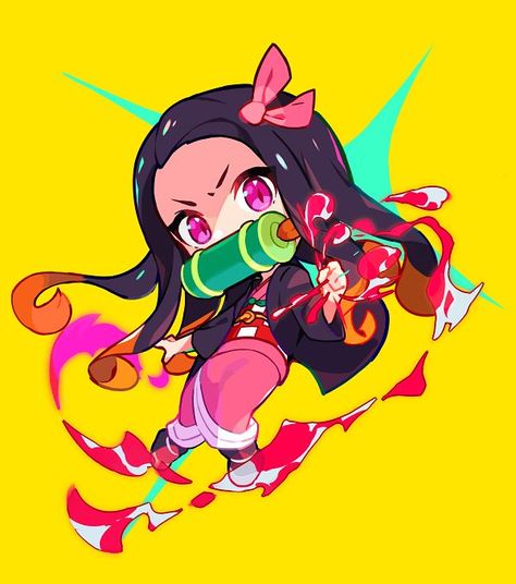 Chibi Pose, Nezuko Kamado, Chibi Drawings, Cute Anime Profile Pictures, Illustration Girl, Cute Chibi, Cute Pokemon, Kimetsu No Yaiba, Slayer Anime