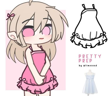 Gacha Dress Drawing, Gacha Clothes Prop, Gacha Clothes Base, Gacha Ideas Clothes, Gacha Custom Clothes, Gacha Clothes Drawing, Gacha Dress, Gacha Base, Diy Gift Box Template