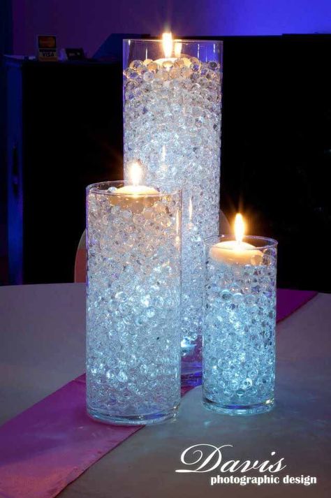 Hindi Wedding, Tall Glass Vases, Candle Decoration, Tafel Decor, Water Beads, Candle Centerpieces, Floating Candles, Wedding Table Centerpieces, Glass Vases