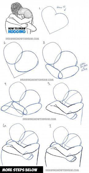 How to Draw Two People Hugging : Drawing Hugs Step by Step Drawing Tutorial - How to Draw Step by Step...  http://xn--80aapluetq5f.xn--p1acf/2017/01/13/how-to-draw-two-people-hugging-drawing-hugs-step-by-step-drawing-tutorial-how-to-draw-step-by-step-drawing-tutorials/ Hugging Drawing, People Hugging, Drawing Instructions, Couple Drawing, Acrylic Painting Diy, Drawing Eyes, Drawing Tutorials For Beginners, Drawing Hair, Hugging Couple