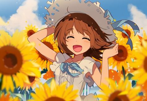 Yellow Anime, Draw Aesthetic, Art Goals, Sunflower Field, Art Contest, Character Ideas, Digital Art Girl, Pretty Art, Aesthetic Anime