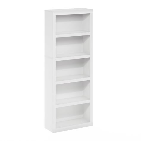 PRICES MAY VARY. Manufactured from Wood Minimalist design featuring clean lines complements both modern and traditional interiors, making it suitable for small spaces such as apartments or dorm rooms. Perfect for holding books, decorative items, photo frames, and even small plants, easily adding character and style to your space. 5 levels open shelves with ample space for storage. Each shelf has a weight capacity of up to 15 pounds. Manufactured from high-quality durable composite wood, CARB-com Book Shelf Ideas Bedroom Small Spaces, Book Shelf Ideas Bedroom, Open Shelf Bookcase, Wood Minimalist, Bookcase White, White Bookshelves, Coastal Room, Small Bookshelf, White Bookcase