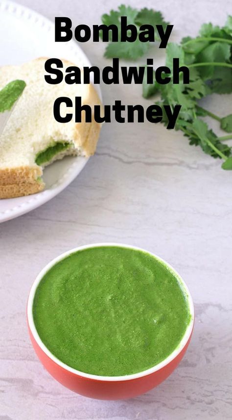 Sandwich Chutney Recipe, Bombay Sandwich, Chutney Sandwich, Green Chutney Recipe, Indian Chutney Recipes, Podi Recipe, Veg Sandwich, Green Chutney, Indian Street