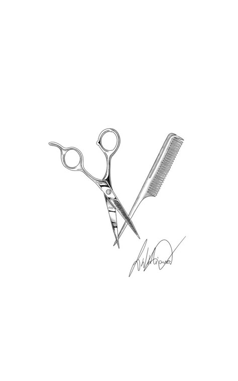 Hairdresser Tattoo Ideas, Tattoos For Hair Stylists, Hairstyles Tattoos Ideas, Hairstylist Hand Tattoos, Scissors And Comb Tattoo, Hairstylist Shears Tattoo, Tattoos For Hairstylist, Hairstylist Tattoos Cosmetology, Small Scissor Tattoo