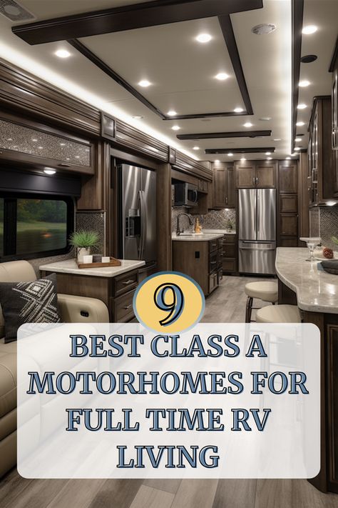 Ever dreamt of living on the road with all the comforts of home? 🚍✨ Discover the 9 best Class A motorhomes designed for full-time RV living on RVingKnowHow.com! Whether you're a solo adventurer or a family of explorers, find your perfect mobile haven and start your journey. What's your must-have feature in a motorhome? Share in the comments! 🌲🛣️  #rv #rvlife #rvhacks Rv Living Organization, Luxury Rv Living, Full Time Rv Living, Fleetwood Rv, Entegra Coach, Comfort Luxury, Luxury Motorhomes, Class A Rv, Holiday Rambler