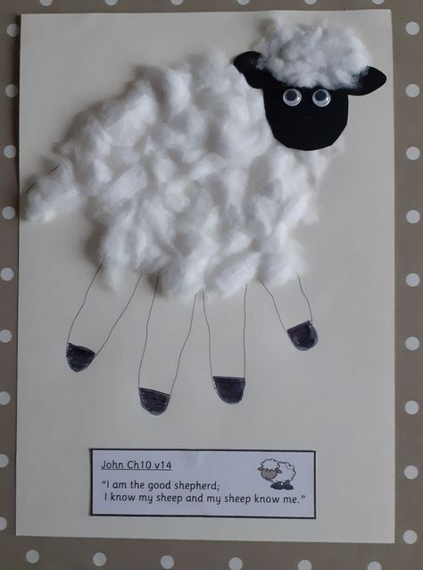 Sheep Activities For Kids, Sheep Preschool Craft, Good Shepard Craft, Marshmallow Sheep Craft, Sheep Crafts Preschool, The Lord Is My Shepherd Craft Preschool, Lost Sheep Craft, Lamb Crafts For Kids, The Lost Sheep Parable Craft