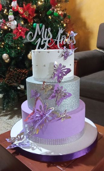 Butterfly Quince Cake, Purple Butterfly Quince, 15 Party Ideas, Purple Quinceanera Theme, Butterfly Quince, Purple Sweet 16, Quince Cakes, Quince Cake, Sweet 15 Party Ideas Quinceanera