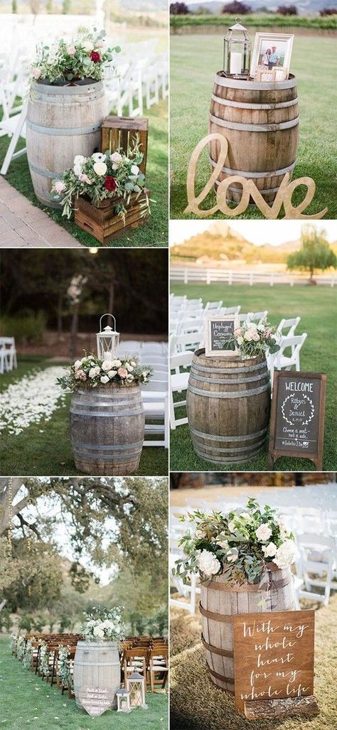 Wine Barrels Wedding, Barrels Wedding, Wedding Food Table, Country Prom, Wine Barrel Wedding, Garden Tent, Barrel Ideas, Barrel Wedding, Rustic Wedding Table Decor