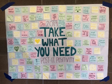 Work Positivity Board, Positivity Board Ideas, Compliment Day Ideas, Compliment Board For Work, Wellness Week Ideas School, Post It Note Ideas, Stuco Ideas Activities, Wellbeing Display Boards For Staff, Positivity Crafts