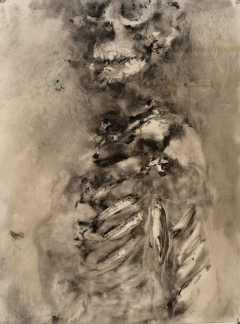 exploring the human skeleton focusing on the rib cage Charcoal Skeleton, Drawing Medical, Skeleton Ribs, Decay Art, Skeleton Drawings, Growth And Decay, Human Anatomy Art, Charcoal Art, Skeleton Art