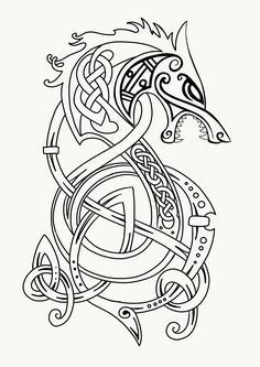 Viking Dragon Tattoo, Viking Halloween Costume, Fenrir Tattoo, Celtic Dragon Tattoos, Painless Tattoo, Arte Viking, Viking Tattoo Symbol, Art Viking, Rune Viking