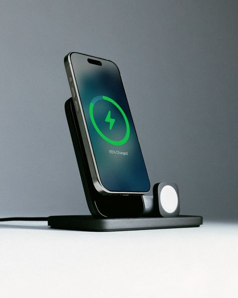 Introducing Stand One Max (3rd Gen). Stand One Max harnesses the power of Qi2 and wireless charging to simultaneously power your iPhone, Apple Watch, and AirPods. This 3-in-1 charging hub allows you to charge and view your iPhone in StandBy mode. Grab yours today. Link in bio. #nomad #nomadgoods #adventureon Standby Mode, Apple Watch And Airpods, Charging Hub, 3 In 1, Wireless Charging, Decor Diy, Apple Watch, Link In Bio, Iphone