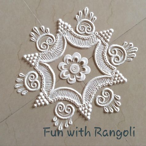 Rangoli With White Colour, White Colour Rangoli, Tuesday Rangoli, White Rangoli, Colour Rangoli, Owls Wallpaper, Indian Rangoli Designs, Dot Rangoli, Very Easy Rangoli Designs