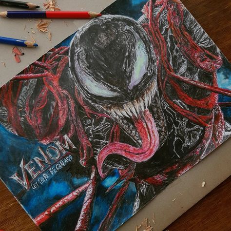 Venom Art Drawing, Carnage Drawing, How To Draw Venom, Venom Drawing, Hyperrealistic Drawing, Marvel Art Drawings, Venom 2, Venom Art, Aesthetic Posters