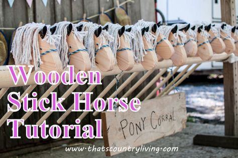 {Pony Party} How to Make a Wooden Stick Horse #DIY (We made these for our daughter's birthday party...  each horse costs just 4 dollars to make!) Stick Horse Rodeo, Stick Horse Diy, Pony Corral, Stick Horse Pattern, Hobby Horse Pattern, Horse Tutorial, Stick Pony, Fellowship Hall, Sheriff Callie