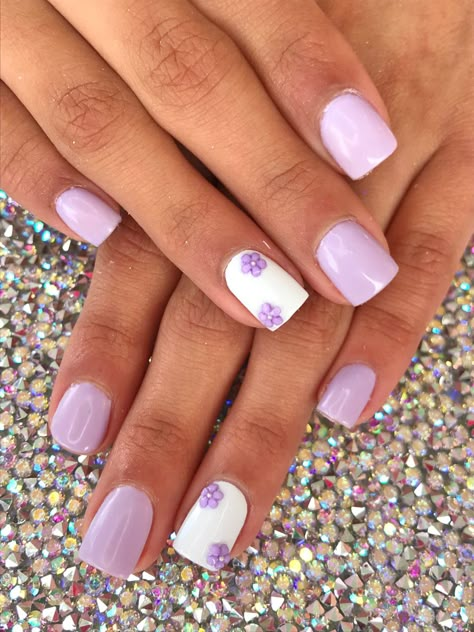 Plain Acrylic Nails, Lilac Nails Design, Teal Nails, Lilac Nails, Lavender Nails, Nails Spring, Nails 2024, Gel Nail Designs, Floral Nails