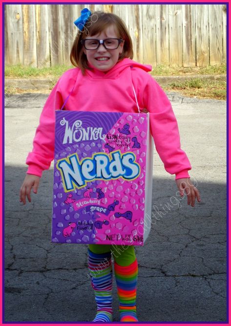 Nerds Candy Costume, Candy Halloween Costume Diy, Candy Costume Diy, Nerds Costume, Nerd Costume Diy, Nerd Halloween Costumes, Candy Halloween Costumes, Nerd Costumes, Candy Costume