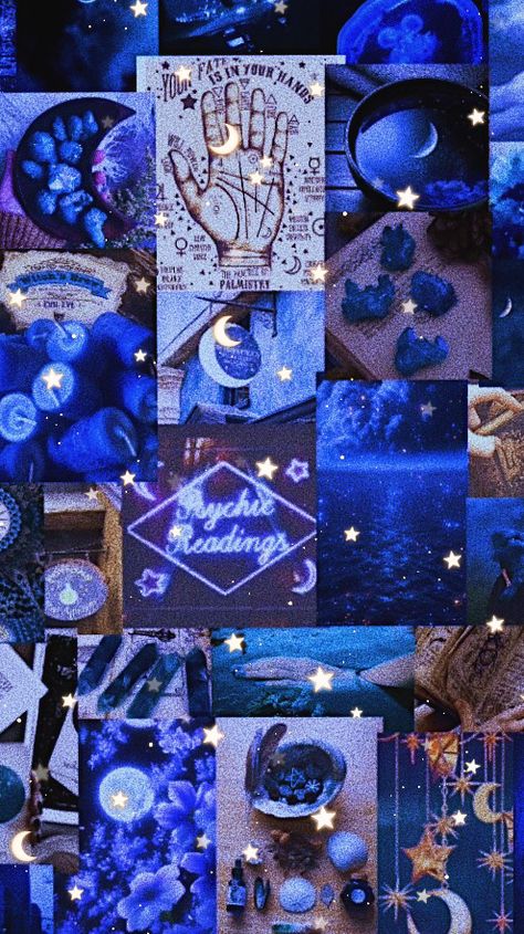 Blue Witchy Wallpaper, Libra Wallpaper Aesthetic Blue, Blue Witchy Aesthetic, Blue Moon Aesthetic Wallpaper, Blueberry Aesthetic Wallpaper, Blue Witch Aesthetic, Witchy Lockscreen, Witchy Aesthetic Wallpaper, Witch Aesthetic Wallpaper