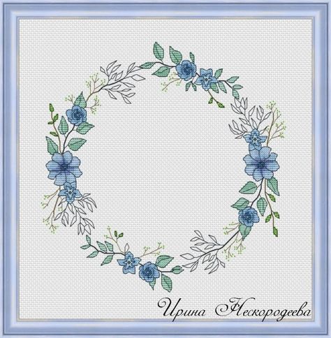 Floral wreath drawing