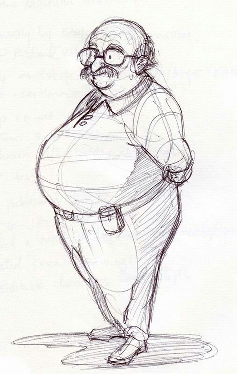 Middle Aged Character Design, Big Man Drawing, Middle Aged Man Drawing, Grandpa Character Design, Human Illustration Character Design, Old Man Drawing Reference, Middle Aged Man Character Design, Humans Sketch, Fat Man Drawing