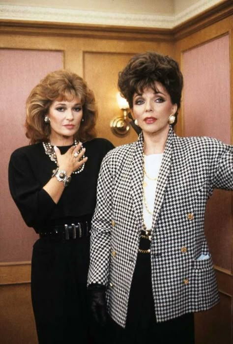 Sable and Alexis Joan Collins Dynasty, Stephanie Beacham, Denver Clan, Dynasty Tv Show, Dame Joan Collins, Linda Evans, Nolan Miller, Joan Collins, Elizabeth Hurley