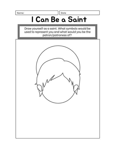 Catholic Worksheets For Kids, Catechism Crafts, Kindergarten Sunday School, Catholic Kids Activities, Saints For Kids, Halloween Kindergarten, Christian Activities, Catholic Education, Saints Days