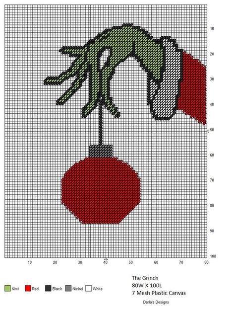 THE GRINCH WALL HANGING by DARLA'S DESIGNS Chart Crochet, Needlepoint Ideas, Stitch Stuff, Crochet Charts, Graph Patterns, Xmas Cross Stitch, Crochet Fun, Winter Cross Stitch, Cross Stitch Christmas Ornaments