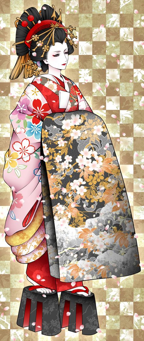 Geisha Drawing, Tamamo No Mae, Anime Kimono, Traditional Japanese Art, Japan Culture, Beautiful Pics, Japanese Dolls, Art Base, Coloring Book Art