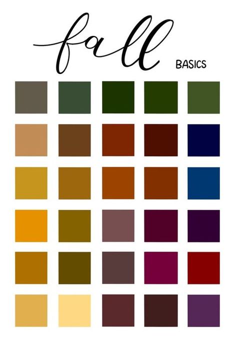 Autumn Color Palette – Fall Procreate Color Palette - davidreed.co Fall Color Palette With Navy, Dark Fall Palette, Red Hair Color Palette Clothes, Behr Fall Color Palette, Fall Tones Colour Palettes, Fall Palette Outfits, Fall Colour Pallet, October Colors Palette, Autumn Leaves Color Palette