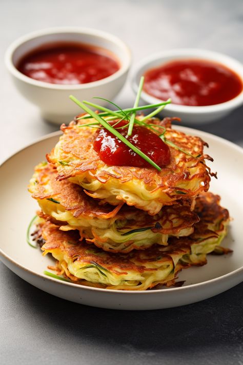 Keto Cabbage Pancakes with Spicy Dipping Sauce Keto Cabbage Pancakes, Keto Cabbage Fritters Recipe, Cabbage Pancake Recipe, Spicy Dipping Sauce Recipes, Cabbage Pancakes, Keto Cabbage, Spicy Dipping Sauce, Dipping Sauces Recipes, Keto Pancakes