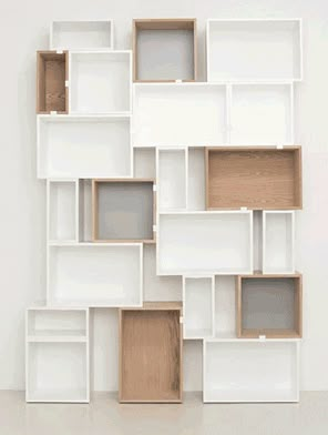 Stacked shelving system Diy Cube Storage, Cube Furniture, Bookshelves In Living Room, Bookcase Design, Shelving Design, Modern Accessories, Modular Furniture, Book Shelves, Shelf Design