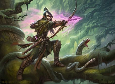 ArtStation - Poison-Tip Archer - MtG, Dmitry Burmak Elf Wallpaper, Arcane Archer, Steampunk Male, Queen Vampire, Cat Pirate, Warrior Man, Dm Tools, Celtic Medieval, Evil Knight