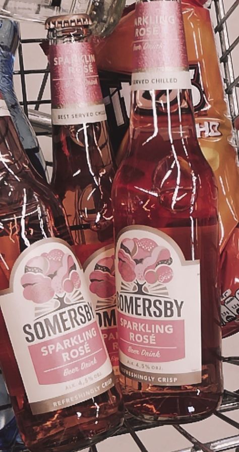 Somersby Aesthetic, Drinking Beer, Pink Aesthetic, Rosé Wine Bottle, Rose Wine, Wine Bottle, Beer, Wine, Drinks