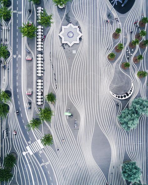 Plaza Design, Paving Pattern, Paving Design, Urban Landscape Design, Public Space Design, Landscape Plan, Landscape Architecture Design, Urban Park, Parking Design