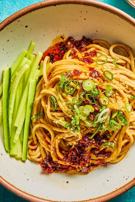 Nutty, fragrant, and soothing, Liang Mian (Chilled Sesame Noodles) is a fresh, easy option for summer dining. Sesame Noodles, Cooking App, Asian Vegetables, Healthy Plant Based Recipes, America's Test Kitchen Recipes, Summer Dining, Vegetable Pasta, Kitchen Recipe, America's Test Kitchen