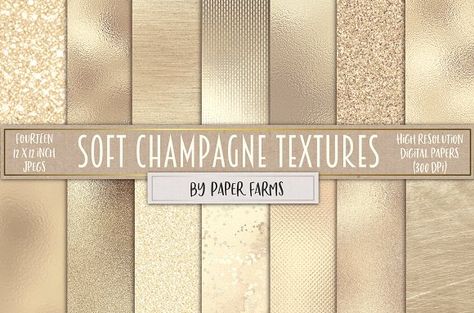 Champagne foil and glitter  by Paper Farms on @creativemarket Champagne Color Palette, Etsy Shop Branding, Rose Gold Texture, Glitter Champagne, Color Champagne, Party Banners, E Card, Photoshop Design, Champagne Color