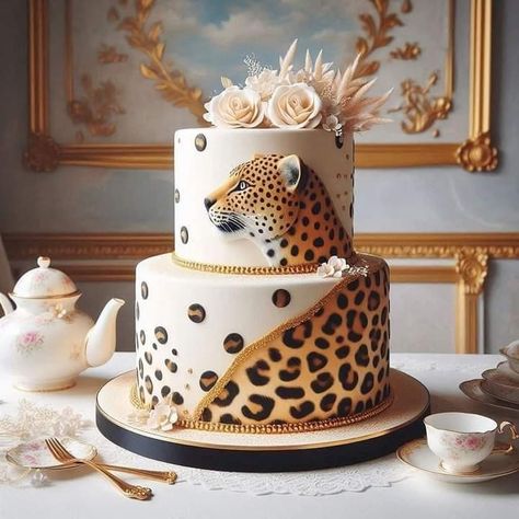 Leopard Cake Ideas, Cheetah Birthday Cakes, Cheetah Cake, Cheetah Cakes, Leopard Cake, Apple Cake Pops, Cheetah Birthday, Jungle Theme Cakes, Birthday Cake For Cat