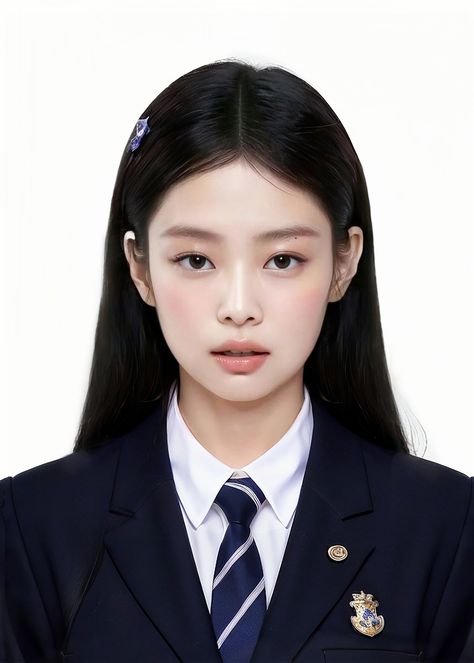 jennie. Jennie Id Picture, Jenny Kim, School Id, Guitar Acoustic, Jennie Edit, Id Photo, Dara Kpop, Jennie Kim Blackpink, School Photos