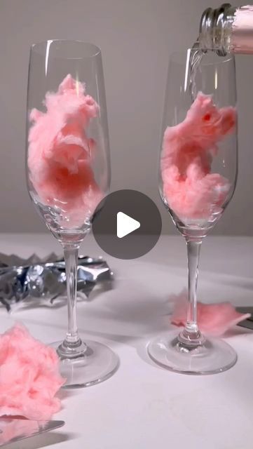 Prosecco Cotton Candy, Pink Cotton Candy Cocktail, Cotton Candy Prosecco, Candy Floss Cocktail, Cocktails With Cotton Candy, Cotton Candy Cocktail, Candy Valentines, Cotton Candy Champagne, Pink Prosecco